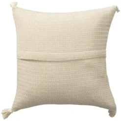 Pillows-Kirkland's Home Vanilla Trapeze Organic Cotton Throw Pillow Ivory