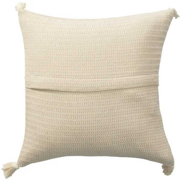 Pillows-Kirkland's Home Vanilla Trapeze Organic Cotton Throw Pillow Ivory