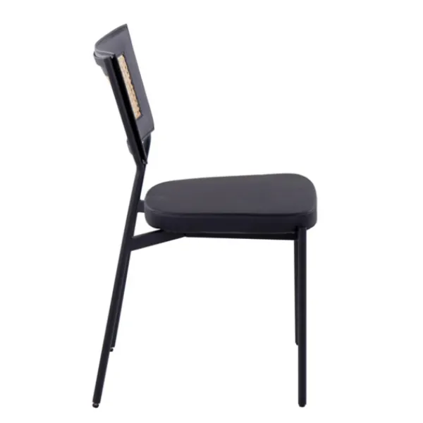 Dining Chairs-Kirkland's Home Vegan Leather And Rattan Dining Chairs, Set Of 2 Black/Tan