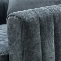 Accent Chairs-Kirkland's Home Velvet Channel Stitch Accent Chair Blue