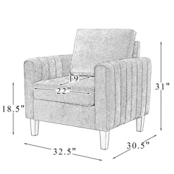 Accent Chairs-Kirkland's Home Velvet Channel Stitch Accent Chair Blue