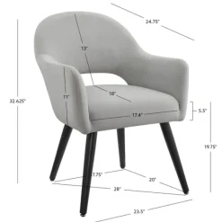 Dining Chairs-Kirkland's Home Velvet Curved Open Back Dining Chair Gray