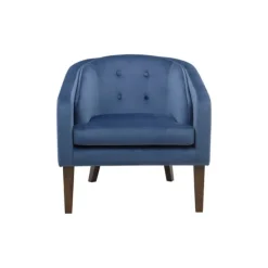Accent Chairs-Kirkland's Home Velvet Tufted Midcentury Modern Accent Chair Blue