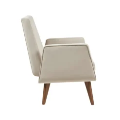 Accent Chairs-Kirkland's Home Velvet Tufted Midcentury Accent Chair Ivory