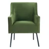 Accent Chairs-Kirkland's Home Velvet Upholstered Black Legs Accent Chair Green