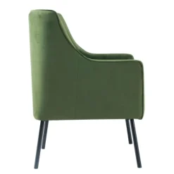 Accent Chairs-Kirkland's Home Velvet Upholstered Black Legs Accent Chair Green