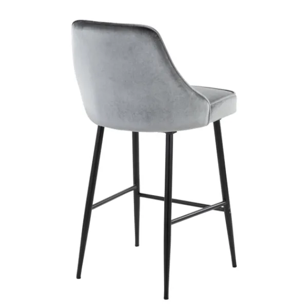 Bar Stools & Counter Height Stools-Kirkland's Home Velvet Upholstered Counter Stools, Set Of 2 Gray