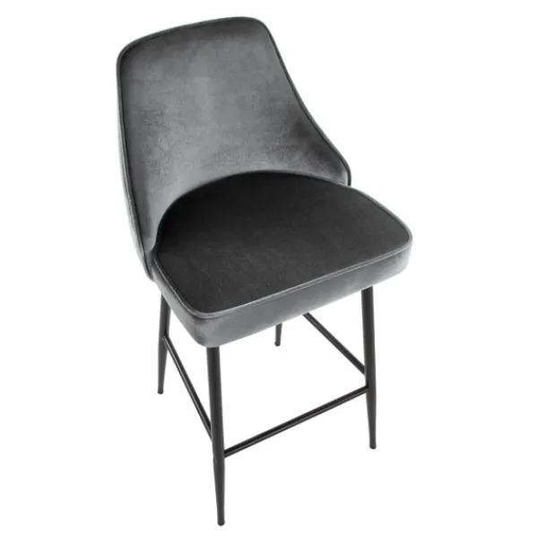 Bar Stools & Counter Height Stools-Kirkland's Home Velvet Upholstered Counter Stools, Set Of 2 Gray