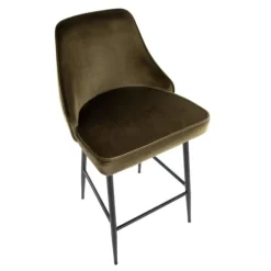 Bar Stools & Counter Height Stools-Kirkland's Home Velvet Upholstered Counter Stools, Set Of 2 Green