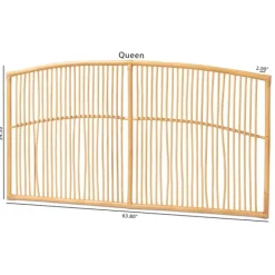 Beds & Headboards-Kirkland's Home Vertical Weave Rat Queen Headboard Tan