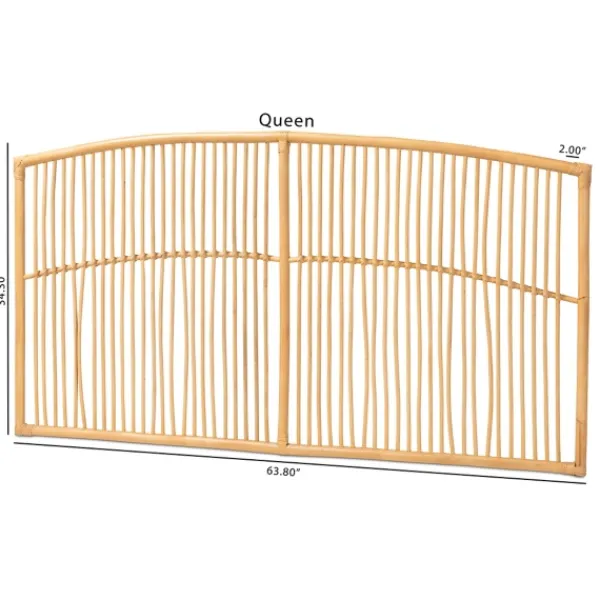 Beds & Headboards-Kirkland's Home Vertical Weave Rat Queen Headboard Tan