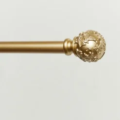 Curtain Rods & Hardware-Kirkland's Home Vine Motif Gold Curtain Rod & Finial Set, 72 In.