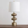 Table Lamps-Kirkland's Home Vintage Brass Textured Table Lamp White
