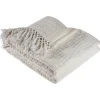 Blankets & Throws-Kirkland's Home Vintage Cotton Fringe Throw Ivory
