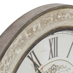 Clocks-Kirkland's Home Vintage Cream Rust Round Framed Wall Clock