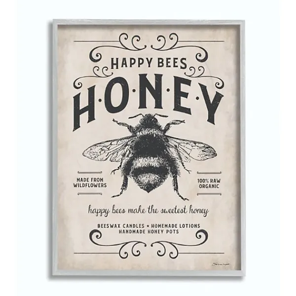 Wall Quotes & Signs-Kirkland's Home Vintage Honey Bee Framed Wall Plaque Ivory