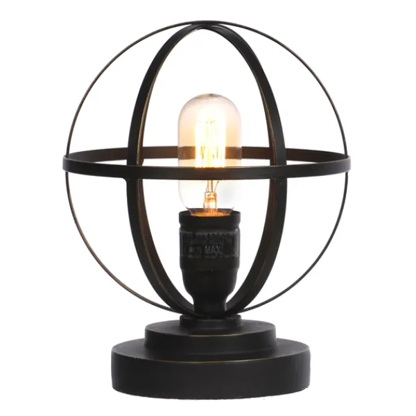 Table Lamps-Kirkland's Home Vintage Metal Sphere Lamp Black