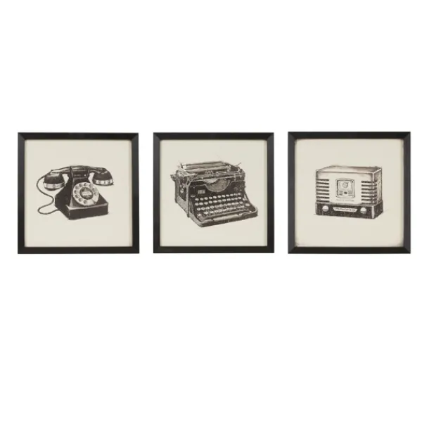 Framed Art-Kirkland's Home Vintage Model Framed Art Prints, Set Of 3 Black/Ivory