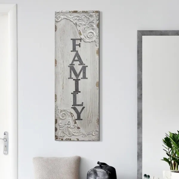 Wall Quotes & Signs-Kirkland's Home Vintage Painted Wood Family Sign Gray