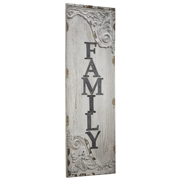 Wall Quotes & Signs-Kirkland's Home Vintage Painted Wood Family Sign Gray