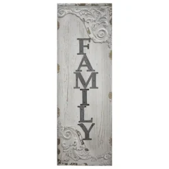 Wall Quotes & Signs-Kirkland's Home Vintage Painted Wood Family Sign Gray