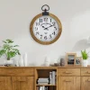 Clocks-Kirkland's Home Vintage Pocket Watch Wooden Wall Clock