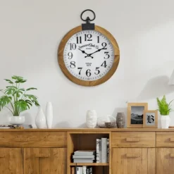 Clocks-Kirkland's Home Vintage Pocket Watch Wooden Wall Clock