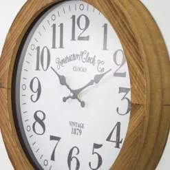 Clocks-Kirkland's Home Vintage Pocket Watch Wooden Wall Clock