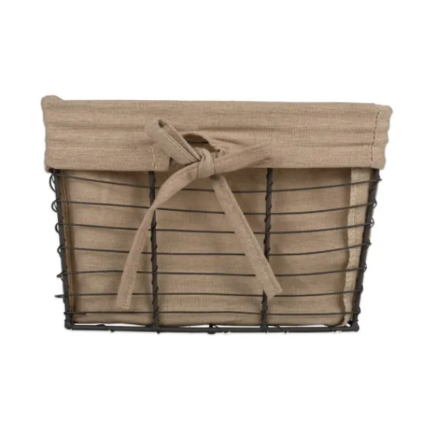 Baskets & Boxes-Kirkland's Home Vintage Wire Baskets With Taupe Liner, Set Of 3 Tan