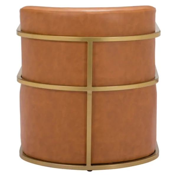 Accent Chairs-Kirkland's Home Vinyl And Gold Frame Accent Chair Brown