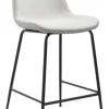 Bar Stools & Counter Height Stools-Kirkland's Home Vinyl And Steel Counter Stool White