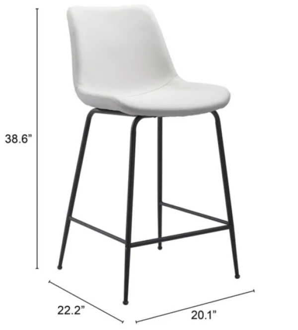 Bar Stools & Counter Height Stools-Kirkland's Home Vinyl And Steel Counter Stool White