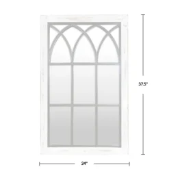 Decorative Mirrors-Kirkland's Home Vista Arched Windowpane Mirror, 24X37.5 In. Ivory