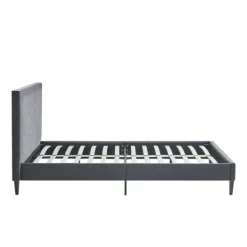 Beds & Headboards-Kirkland's Home Viv Charcoal Diamond Tufted Queen Bed Frame Gray