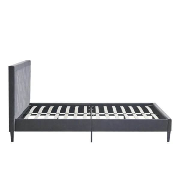 Beds & Headboards-Kirkland's Home Viv Charcoal Diamond Tufted Queen Bed Frame Gray