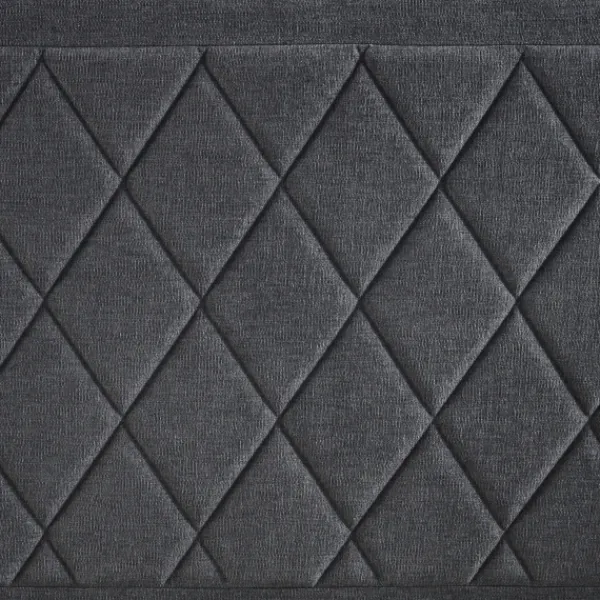 Beds & Headboards-Kirkland's Home Viv Charcoal Diamond Tufted Queen Bed Frame Gray