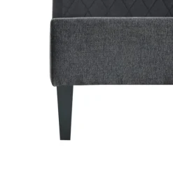 Beds & Headboards-Kirkland's Home Viv Charcoal Diamond Tufted Queen Bed Frame Gray