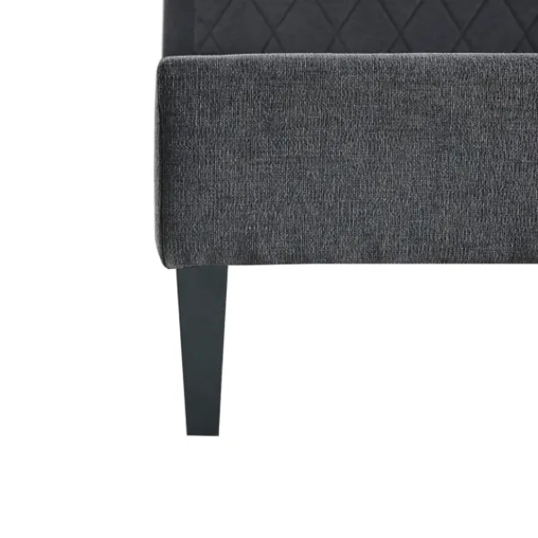 Beds & Headboards-Kirkland's Home Viv Charcoal Diamond Tufted Queen Bed Frame Gray