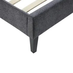 Beds & Headboards-Kirkland's Home Viv Charcoal Diamond Tufted Full Bed Frame Gray