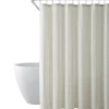 Shower Curtains-Kirkland's Home Waffle Cotton Blend Shower Curtain Ivory