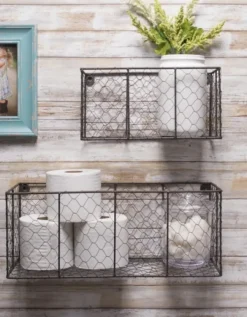 Wall Storage-Kirkland's Home Wall Hanging Chicken Wire Baskets, Set Of 2