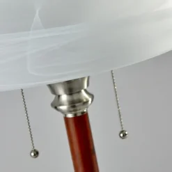 Desk Lamps & Task Lighting-Kirkland's Home Walnut Alabaster Frosted Glass Table Lamp White