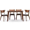 Dining Sets-Kirkland's Home Walnut And Black Mid-Century 5-Pc. Dining Set