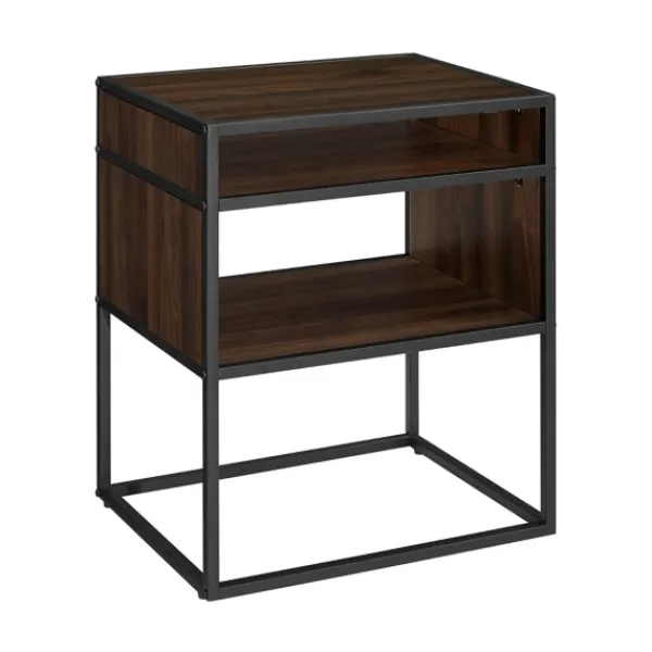 Accent & End Tables-Kirkland's Home Walnut And Metal Mid-Century Modern Accent Table