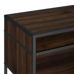 Accent & End Tables-Kirkland's Home Walnut And Metal Mid-Century Modern Accent Table