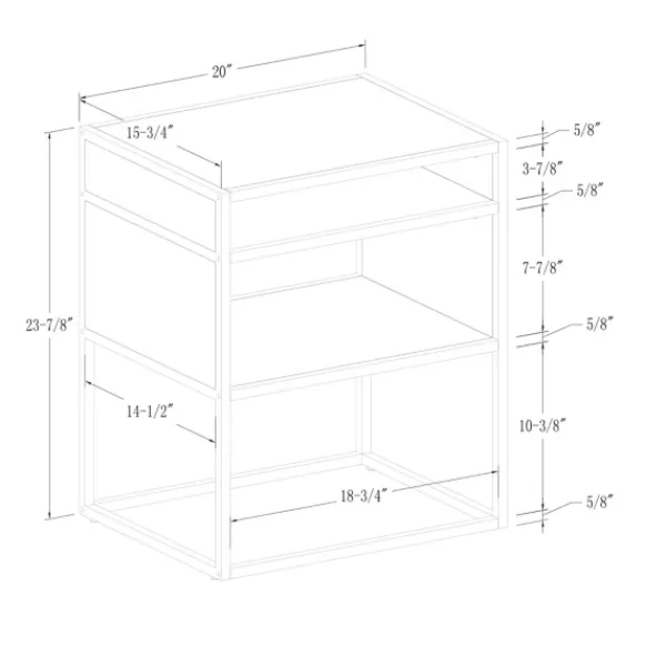 Accent & End Tables-Kirkland's Home Walnut And Metal Mid-Century Modern Accent Table