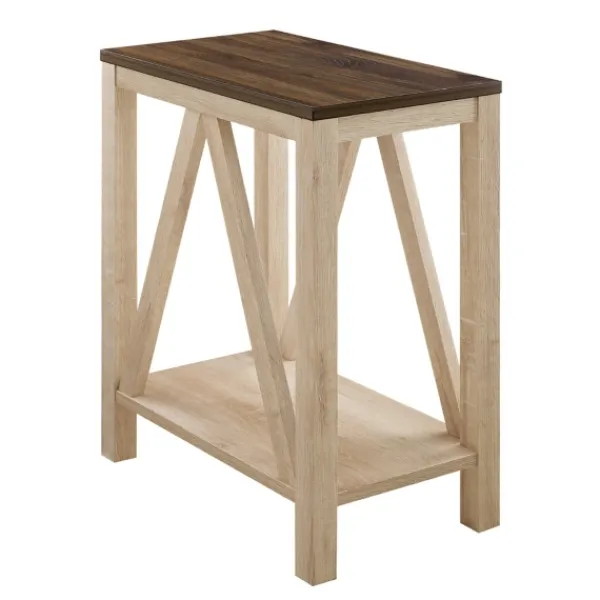 Accent & End Tables-Kirkland's Home Walnut And White Oak Narrow Frame Accent Table Brown