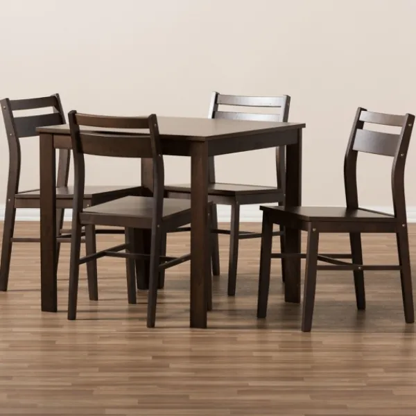 Dining Sets-Kirkland's Home Walnut Contemporary Wood 5-Pc. Dining Set