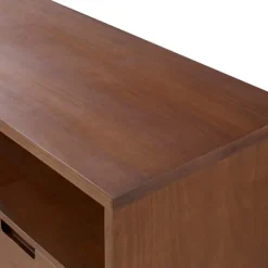 Tv Stands & Media Consoles-Kirkland's Home Walnut 3-Door Mid-Century Modern Tv Stand Brown