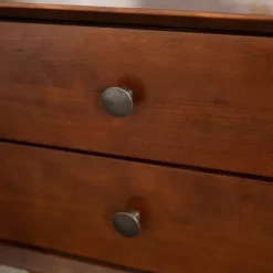 Nightstands-Kirkland's Home Walnut 2-Drawer Mid-Century Modern Nightstand Brown